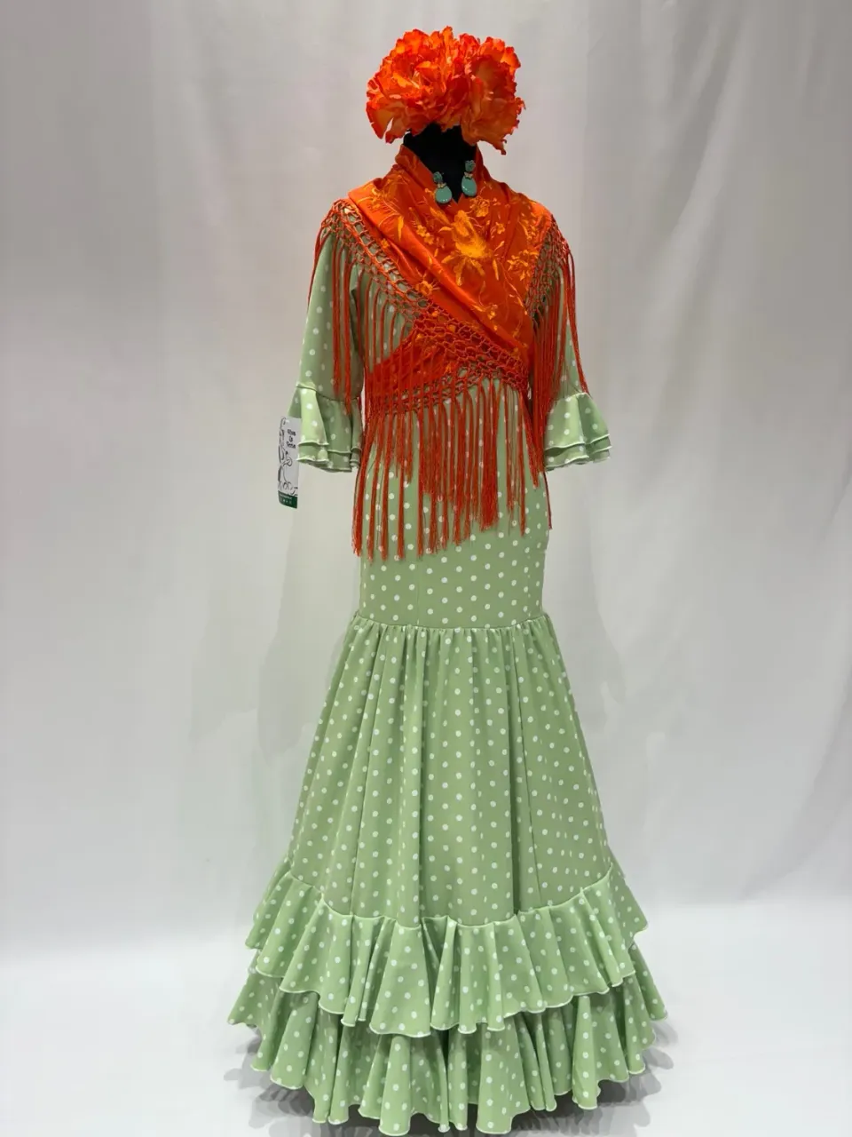 Viva la Feria Nataly robe flamenco fille vert pomme 9