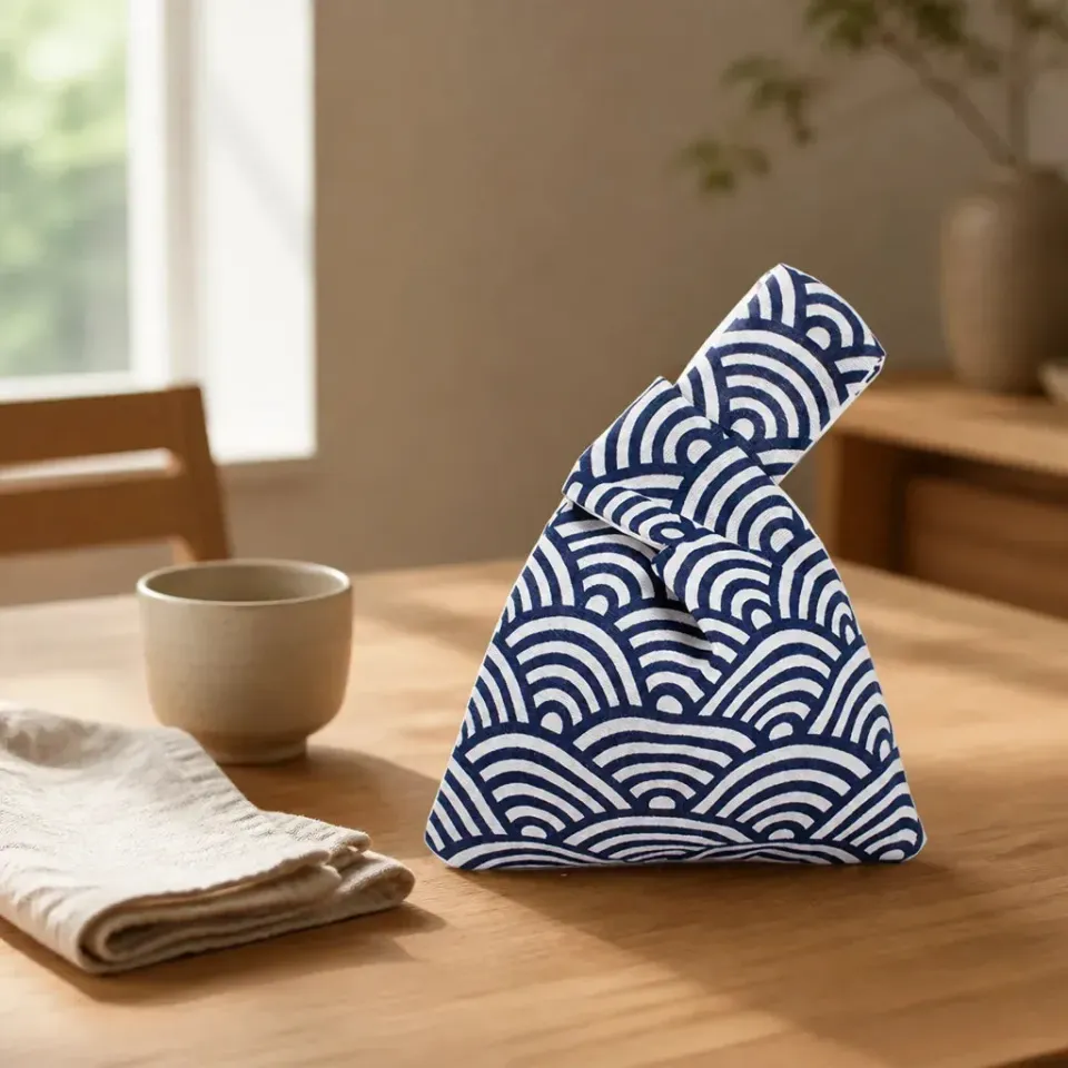 Esprit du Japon Sac japonais furoshiki tissu coton noué