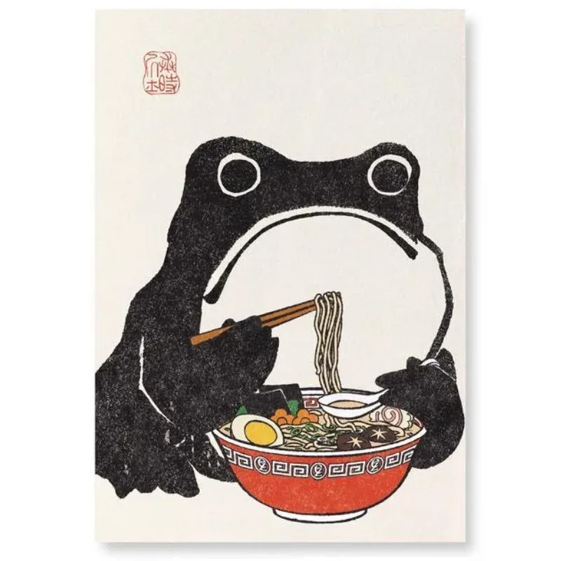 Japon style Ramen Kaeru tableau japonais grenouille