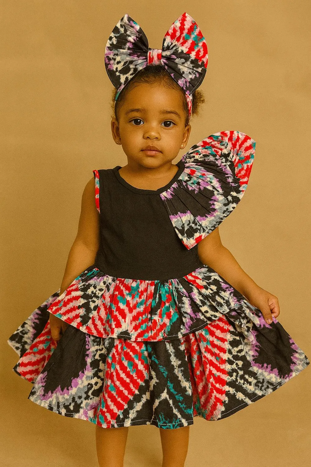 KAVAZI Ankara robe fille 2-12 ans motif archive