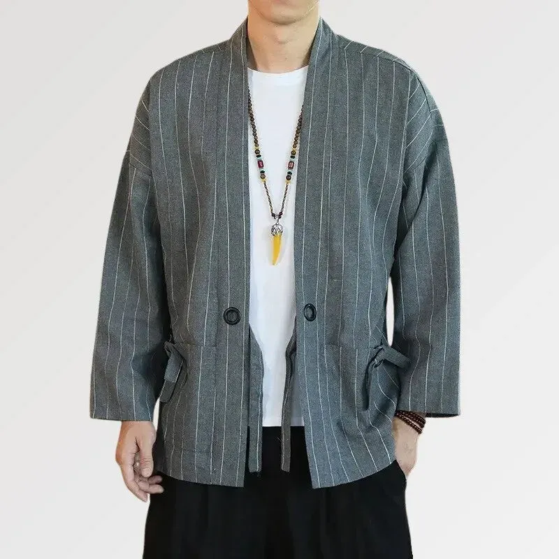 Japon style Takao veste kimono à rayures