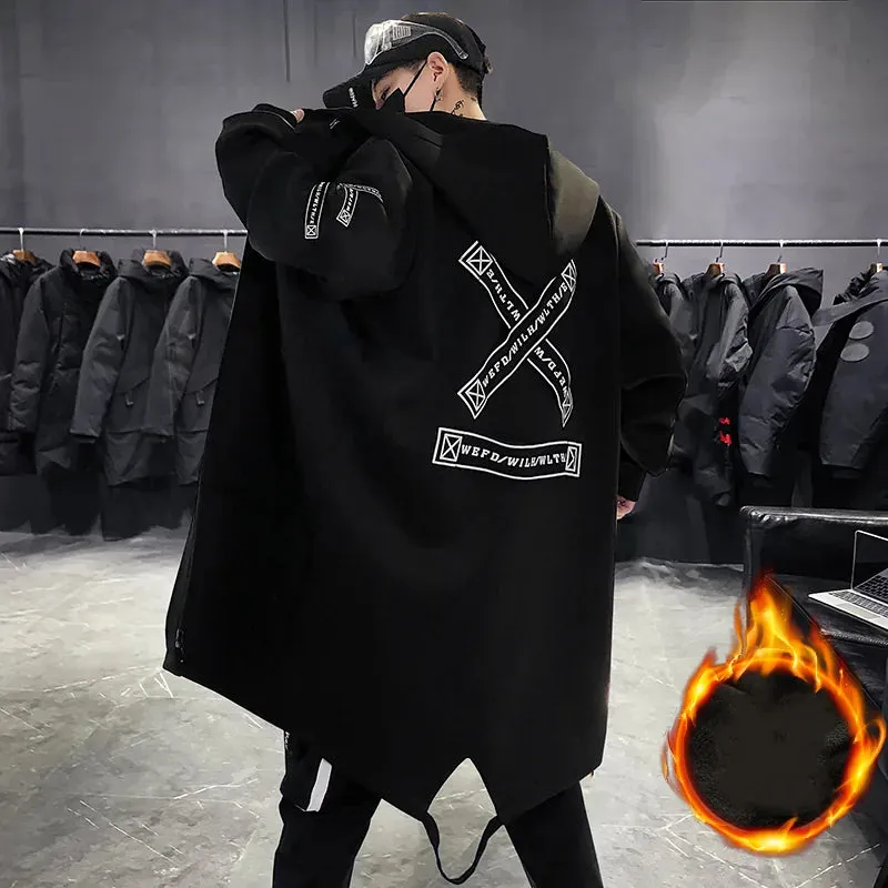 Esprit du Japon Manteau long à capuche streetwear homme