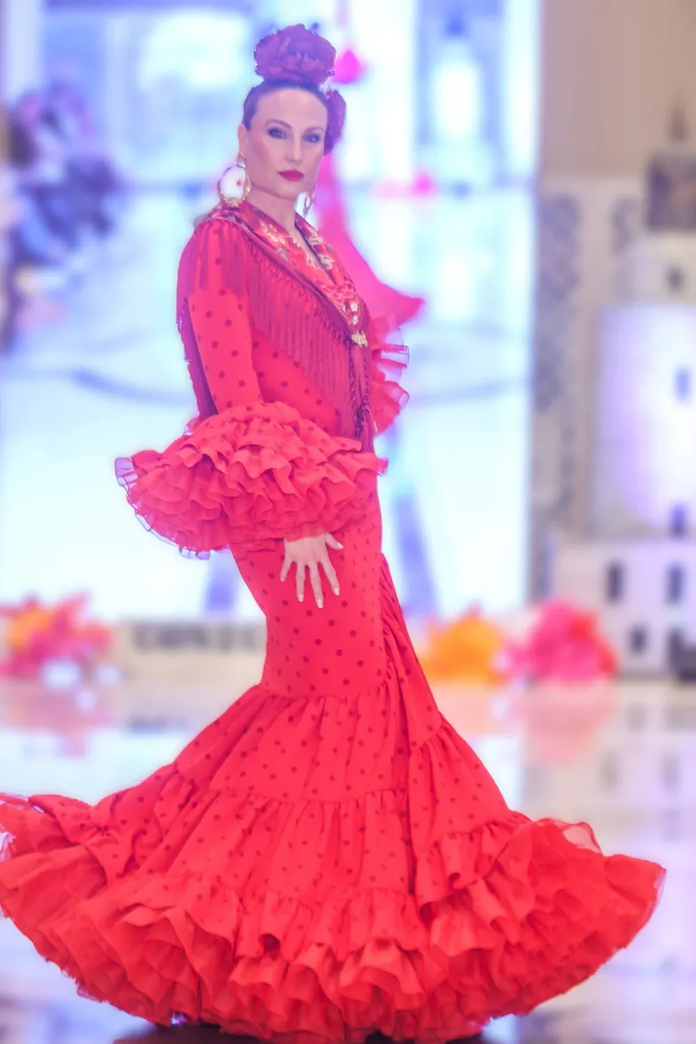 Viva La Feria María de la O robe flamenca à pois
