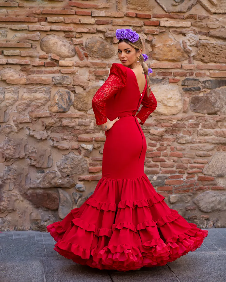 Viva La Feria Plata robe flamenca en dentelle