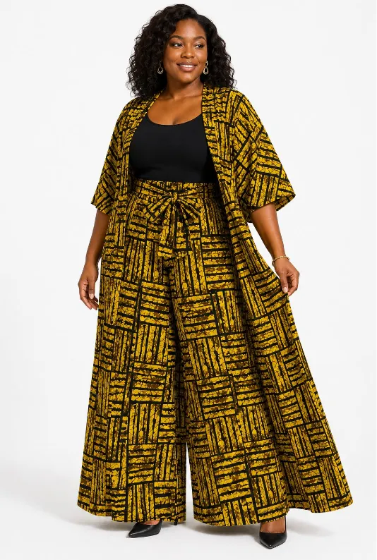 KAVAZI duster et pantalon palazzo
