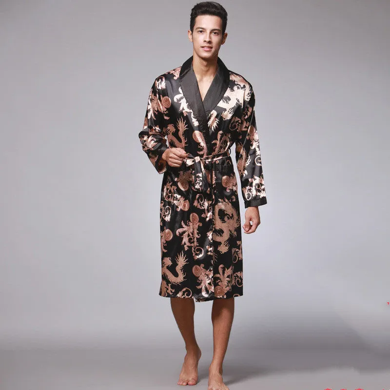 Esprit du Japon robe de chambre homme satin dragon