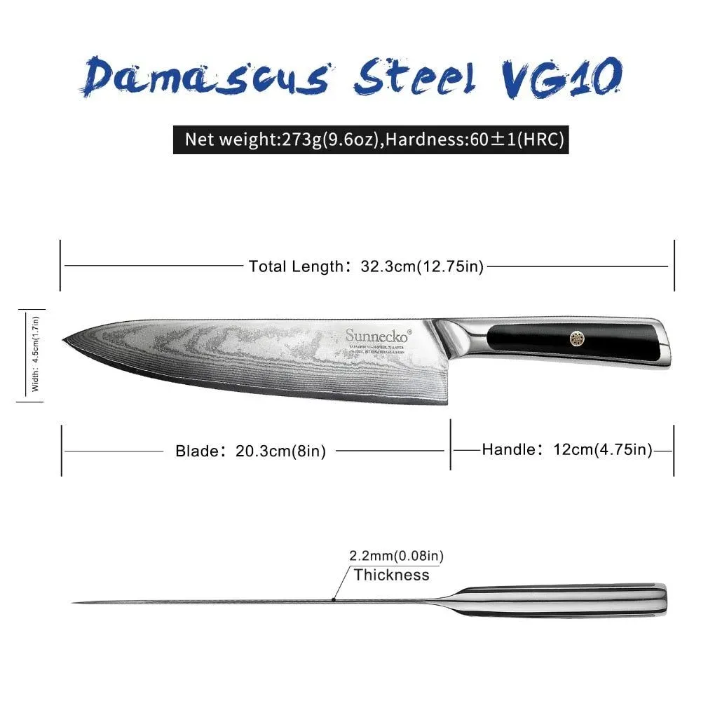Japon style Professional Kitchen Knife Meiji couteau de chef damas