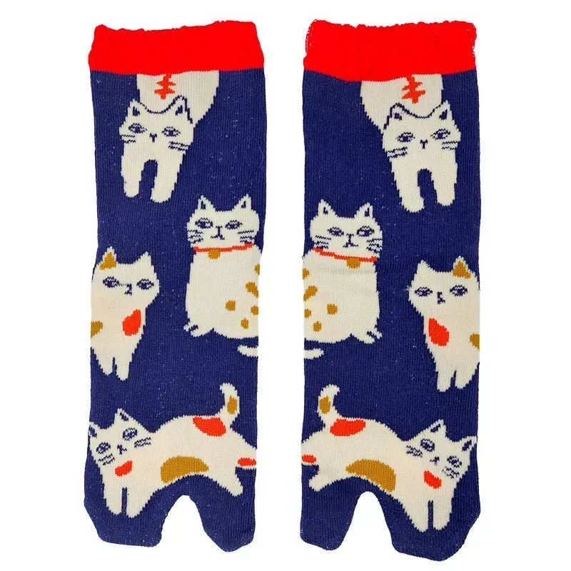Japon style Kawaii chaussettes tabi coton 5 paires