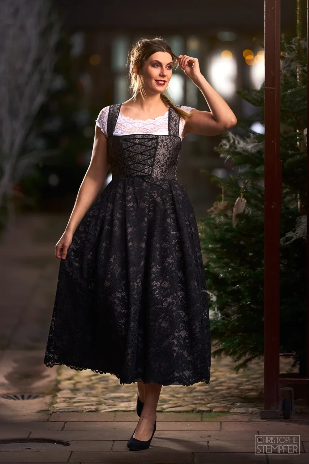 Geht's In ElsassRock Rockwihr robe dentelle bleue satin