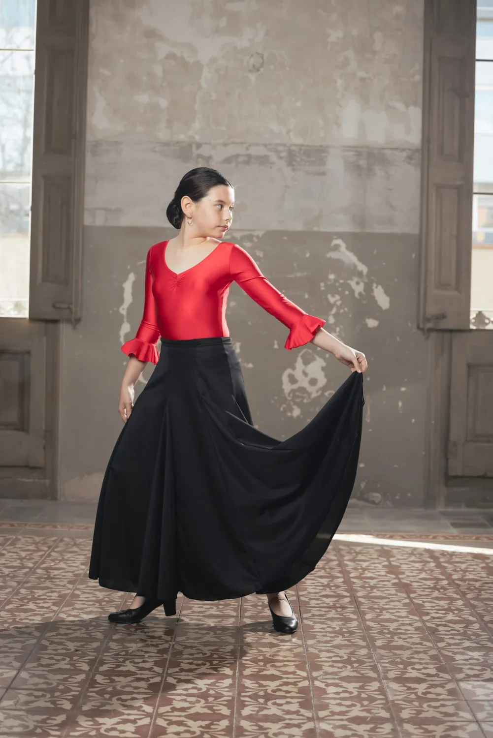 Viva la Feria maillot danse flamenco fille lycra volant