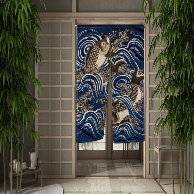 Japon style Noren Japonais Carpe Koi rideau