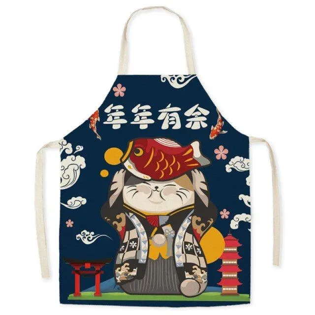 Japon style Jizō tablier coton lin cuisine