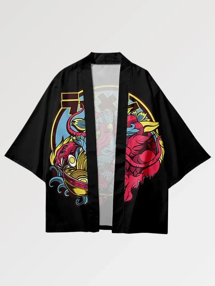 Japon style Dragon x Ramen Haori veste