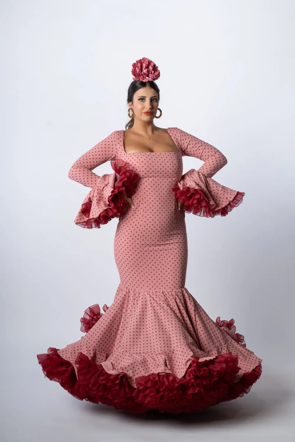Viva La Feria Clavelina robe flamenca rose à pois