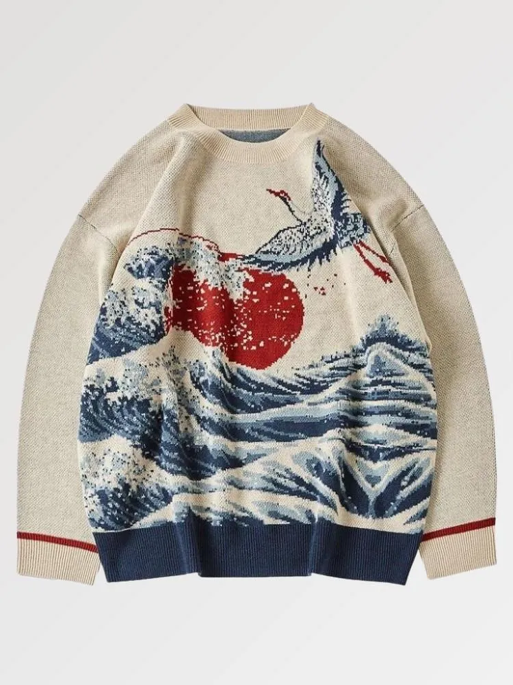 Japon style Pull Vague Japonaise ‘kanagawa’