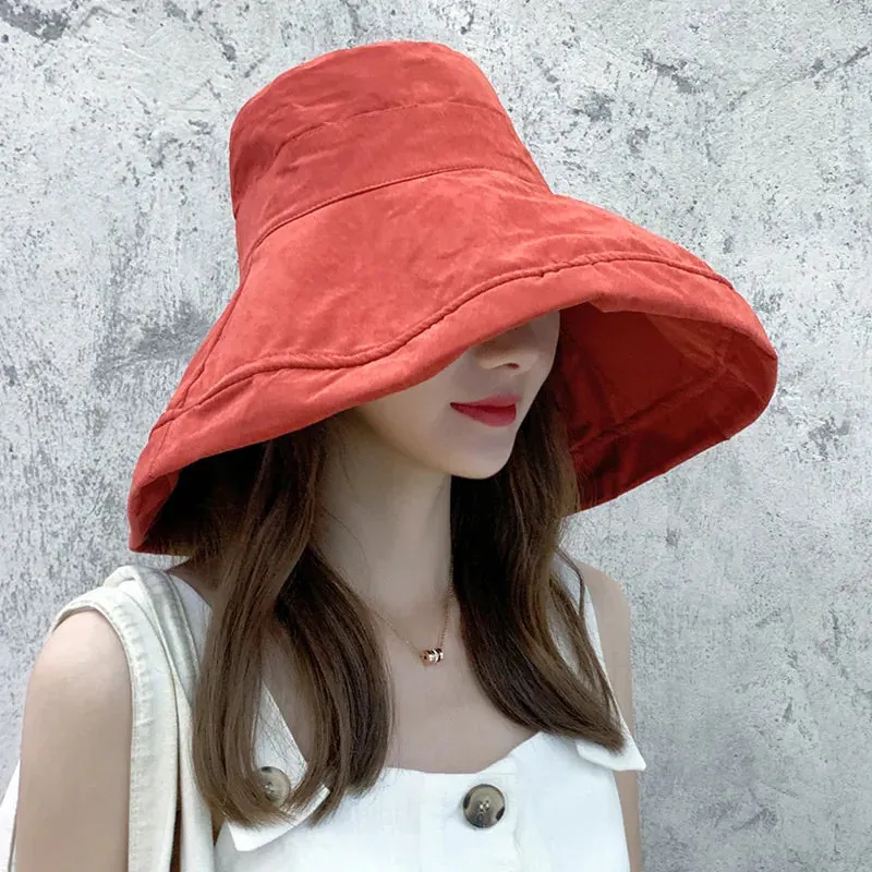 Esprit du Japon chapeau capeline large bord coton cordon