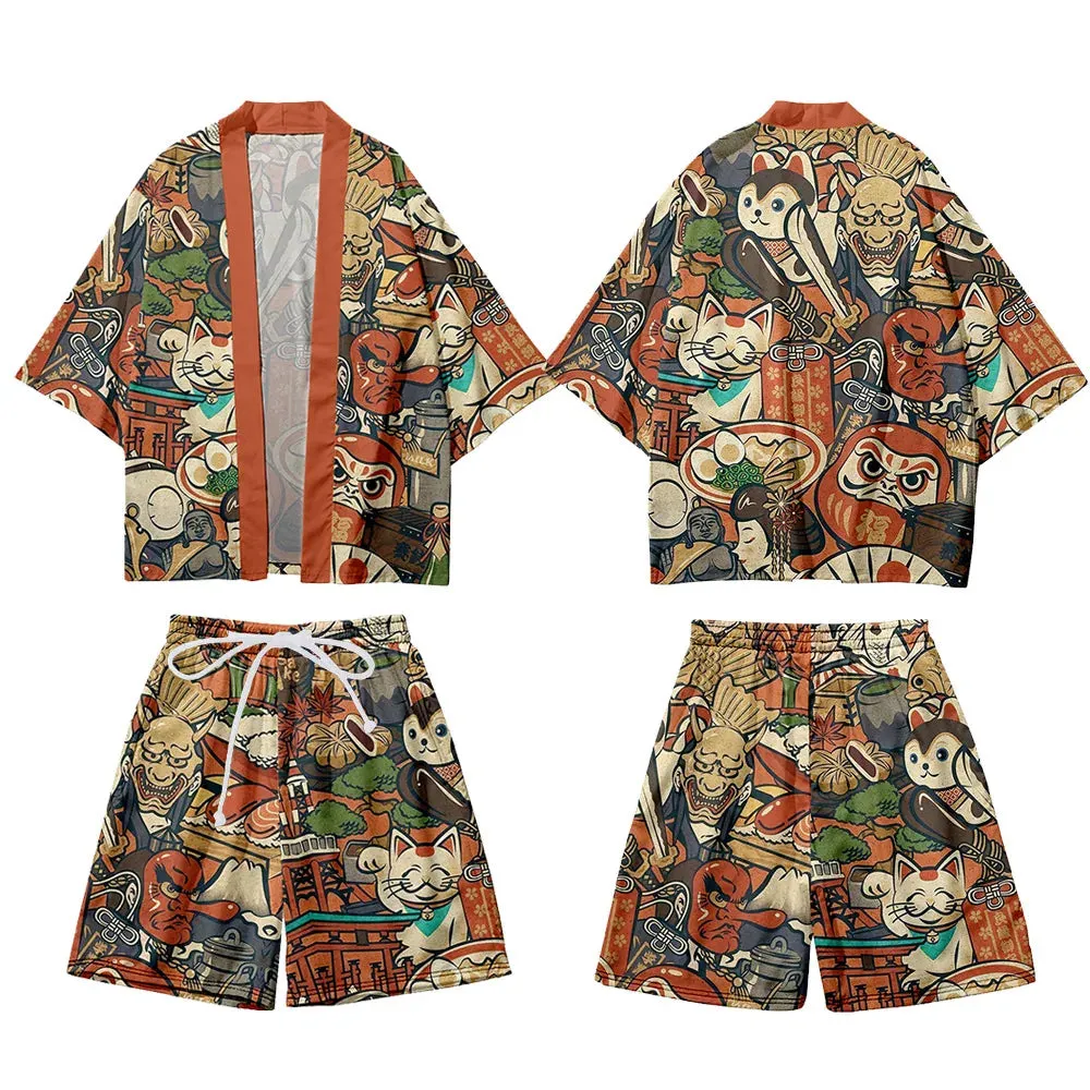 Esprit du Japon Ensemble kimono short imprimé été