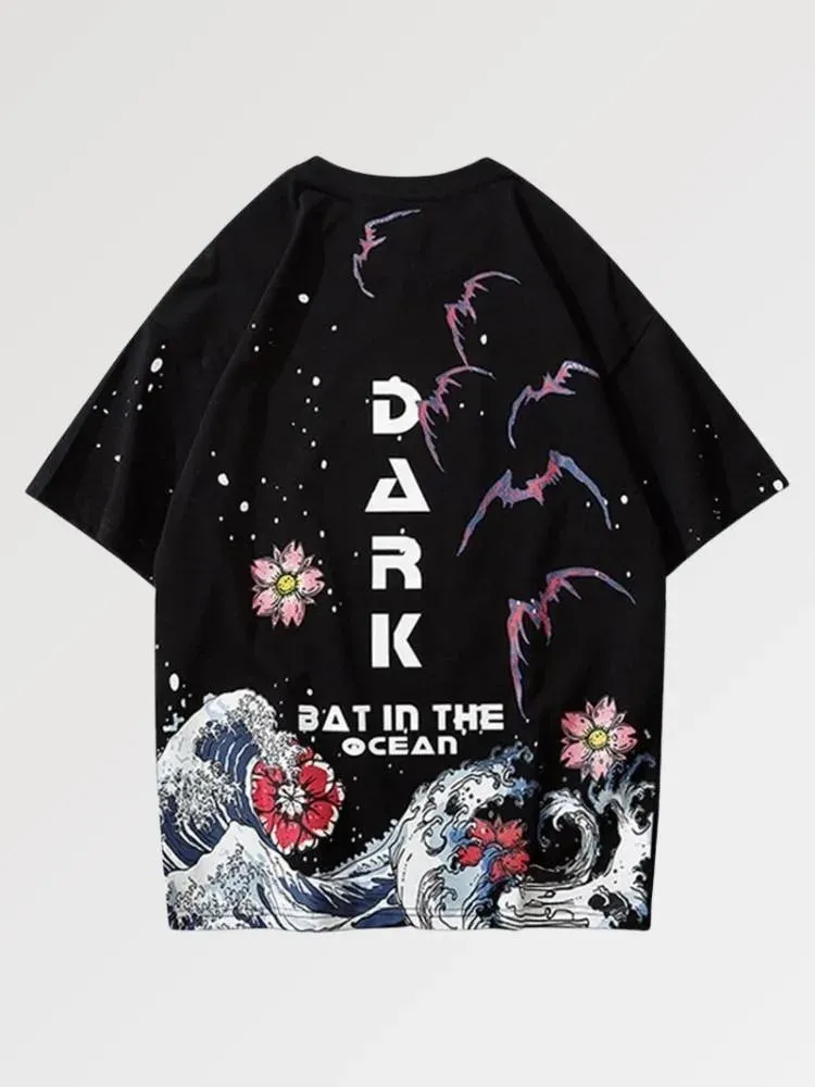 Japon style the Ocean t-shirt vague japonaise
