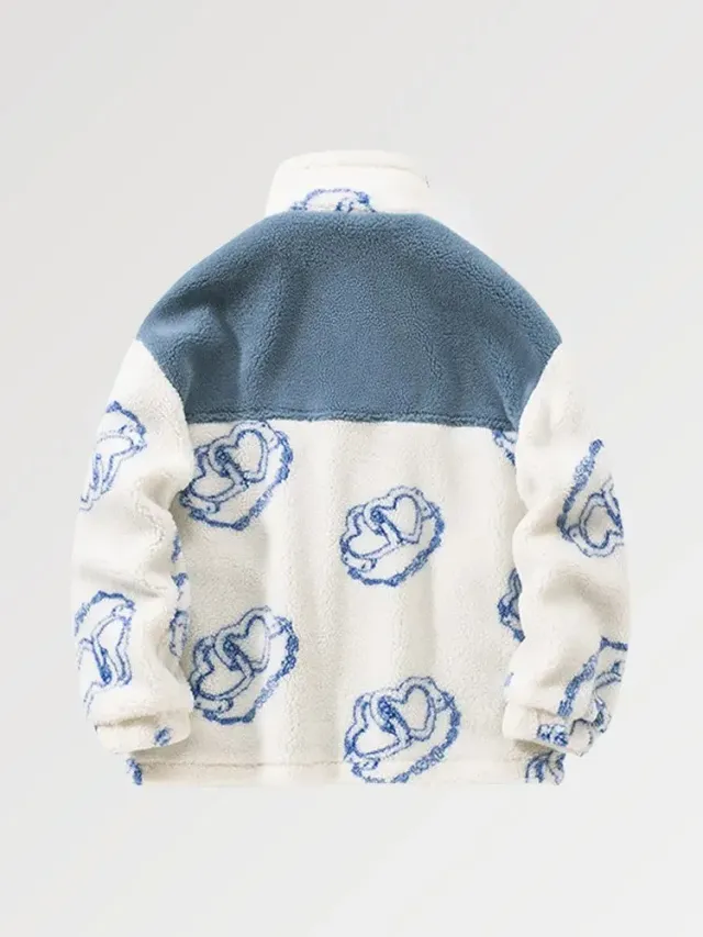 Japon style NKP110 veste en laine oversize brodée