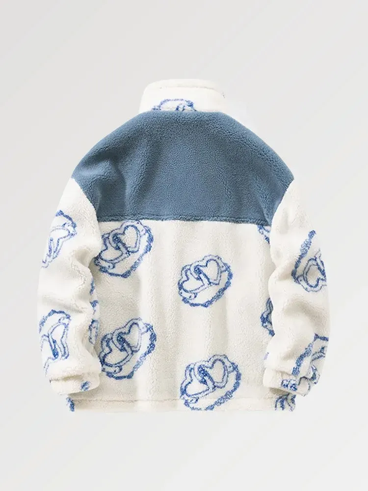 Japon style NKP110 veste en laine oversize brodée