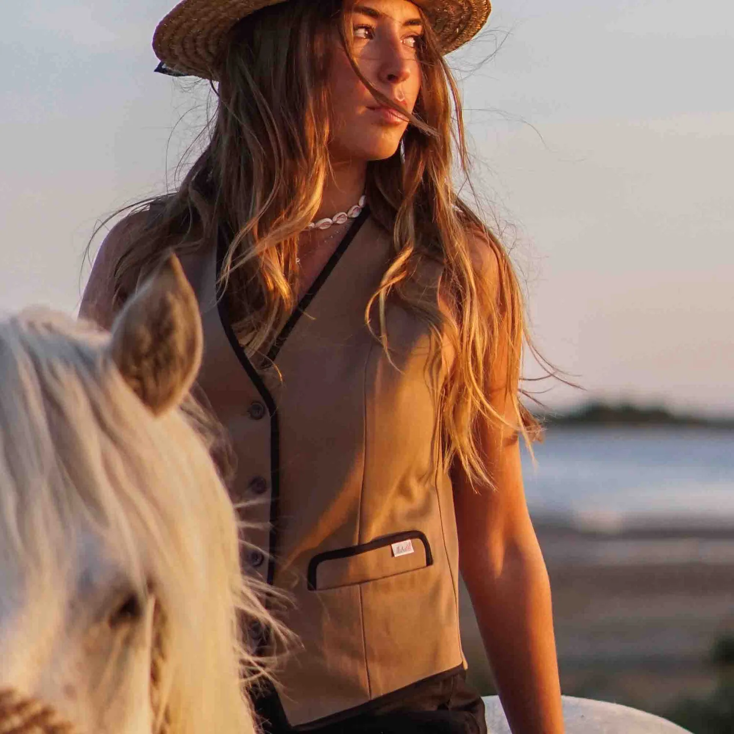 Mistral Les Indiennes gilet gardian femme moleskine