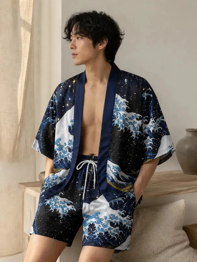 Esprit du Japon Ensemble kimono short imprimé été