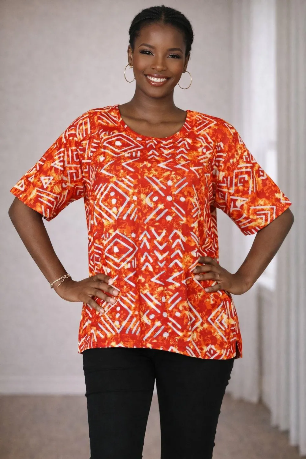 KAVAZI Ankara haut wax + foulard assorti