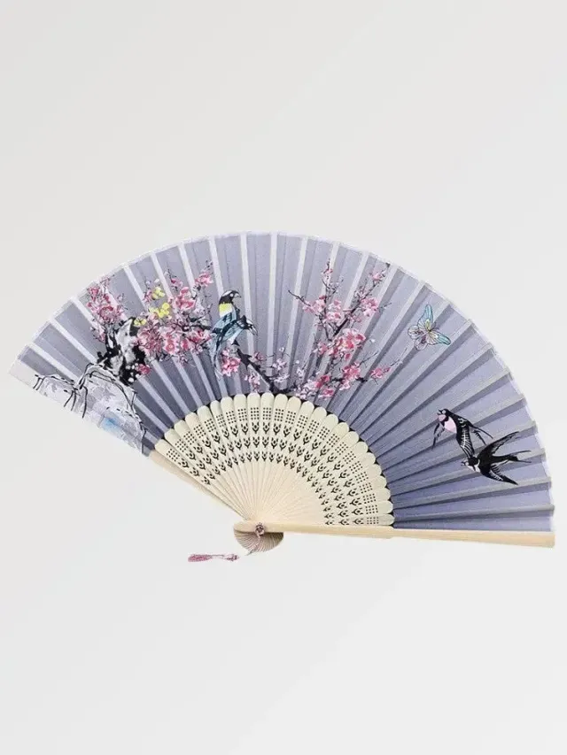 Japon style éventail bambou Ikoma floral