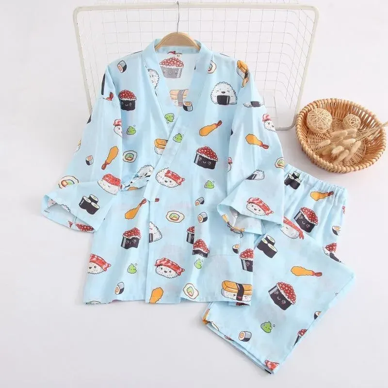 Japon style pyjama kimono femme coton sushi
