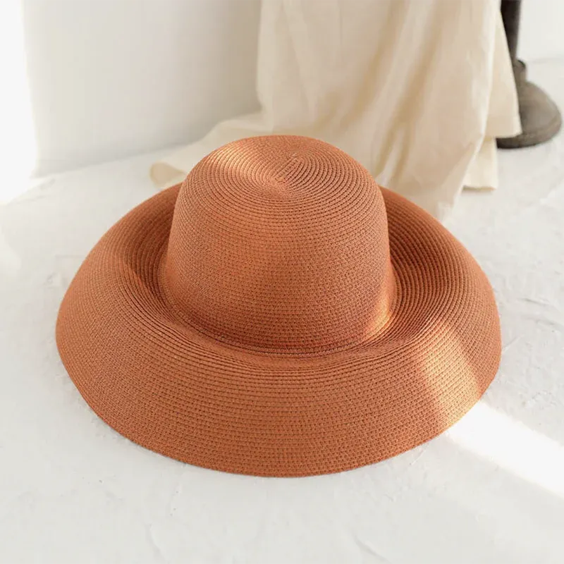 Japon style chapeau femme large bord tressé