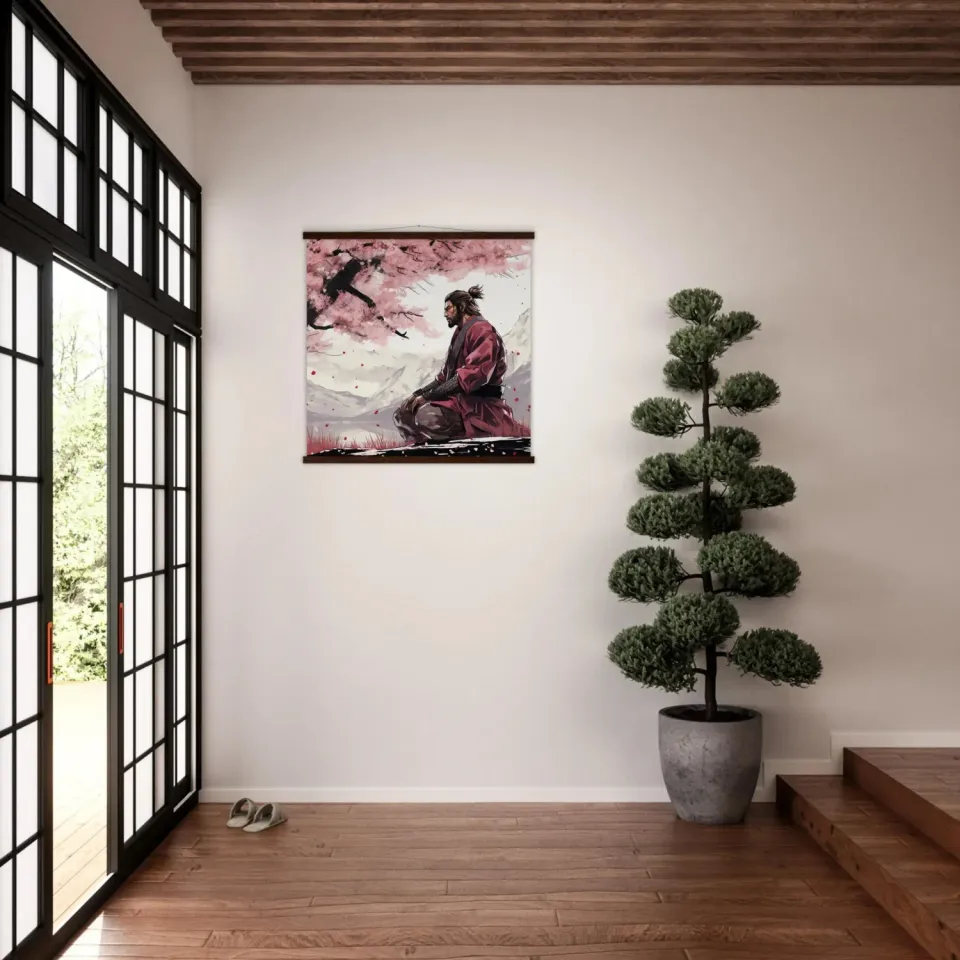 Japon style Tableau Japonais Sakura ‘samurai’ décoration murale