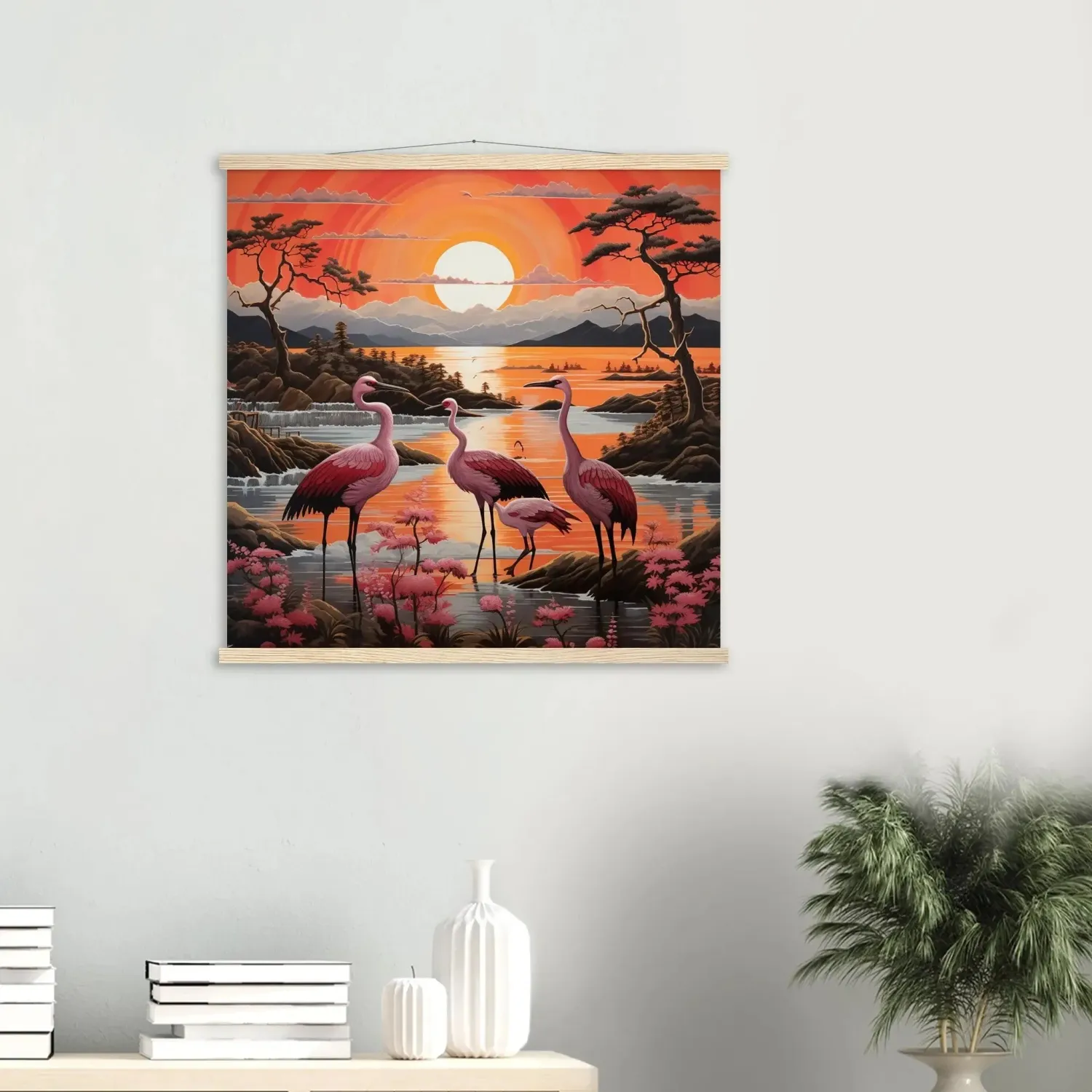 Japon style Sunrise tableau japonais contemporain
