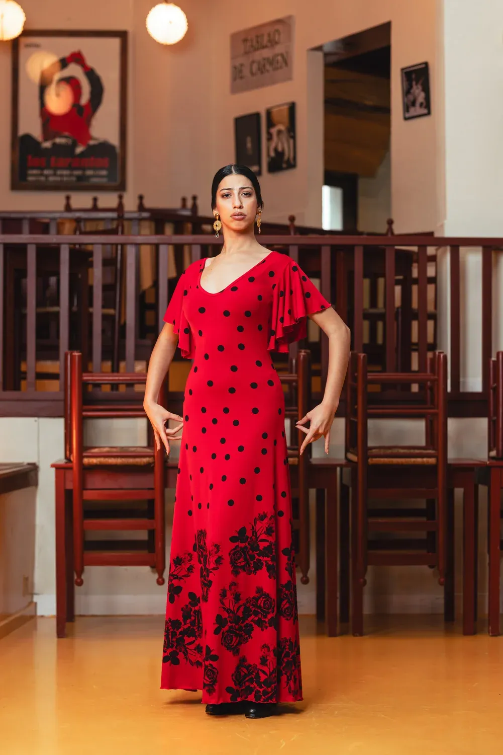 VIVA LA FERIA Temple robe danse flamenco jersey imprimé