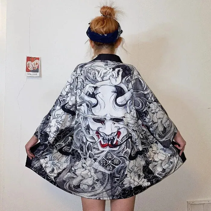 Esprit du Japon veste kimono courte Hannya polyester