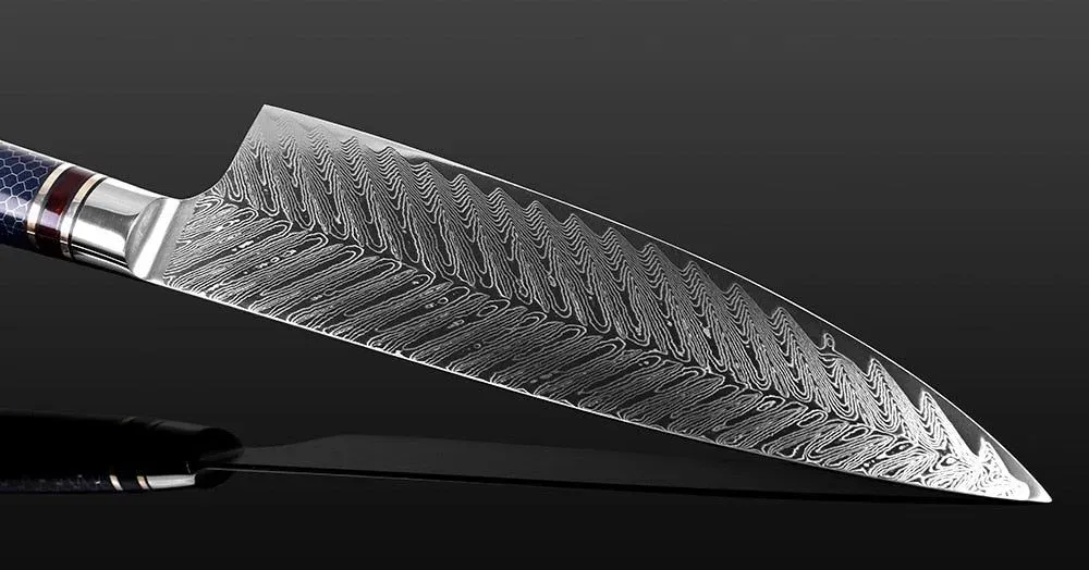 Japon style Morioka Damascus Steel Knife couteau damas