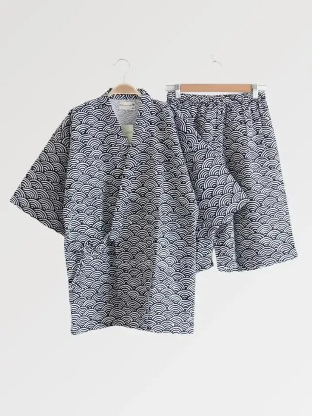Japon style Takomatsu pyjama japonais traditionnel noir
