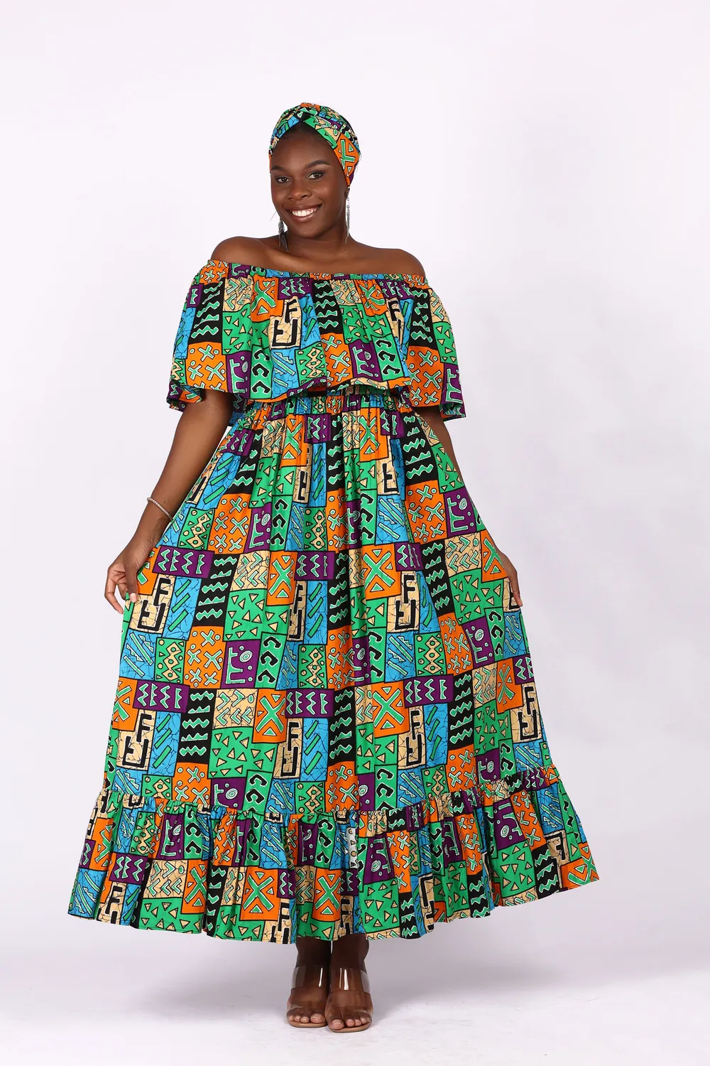 KAVAZI Off Shoulder Dress robe épaules dénudées avec bandeau
