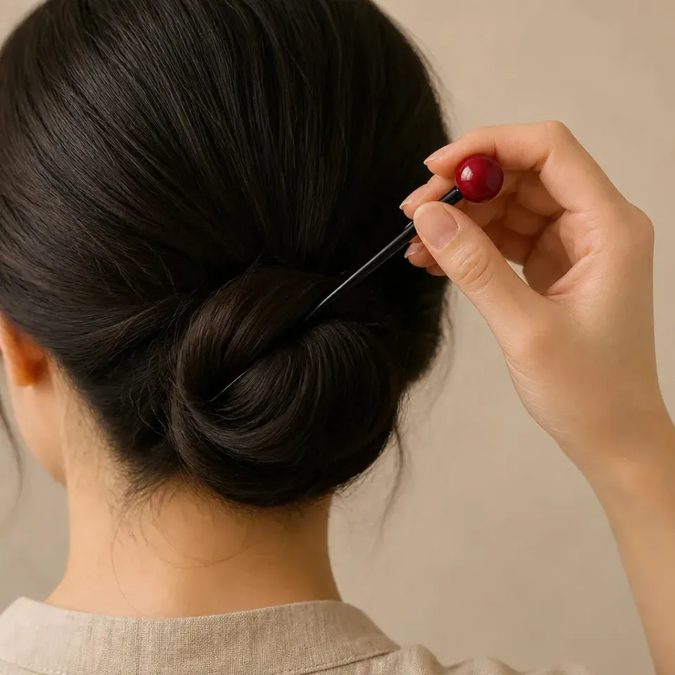 Esprit du Japon Épingle Kanzashi Boule Acrylique Chignon