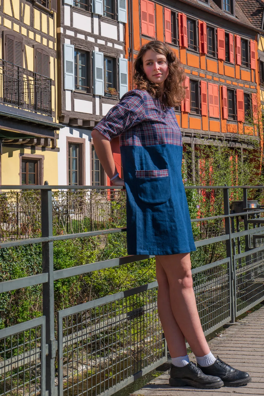 Geht's In Lisel robe chemise jean bleu kelsch