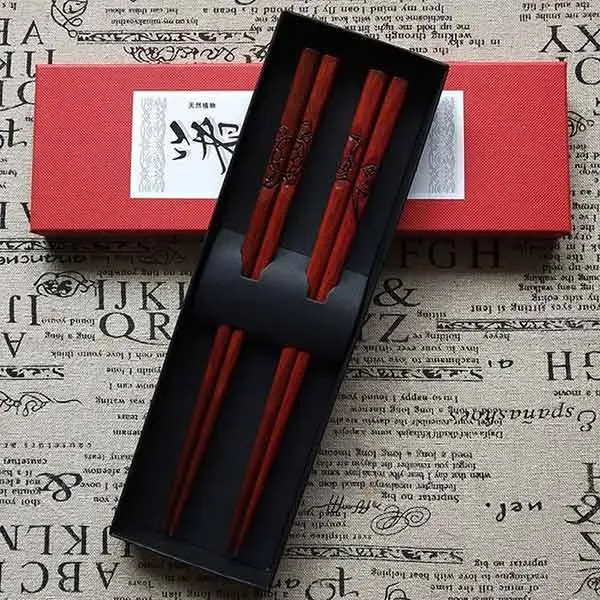 Esprit du Japon baguettes japonaises bois sculpté paire