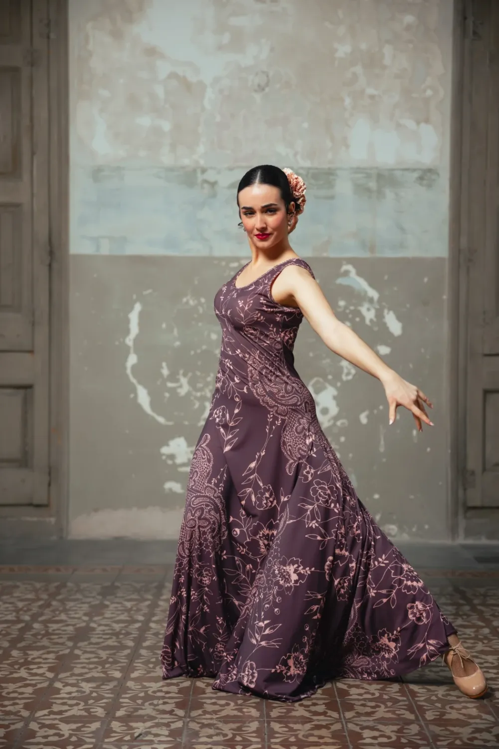 Viva La Feria Alquimia robe de flamenco longue à bretelles