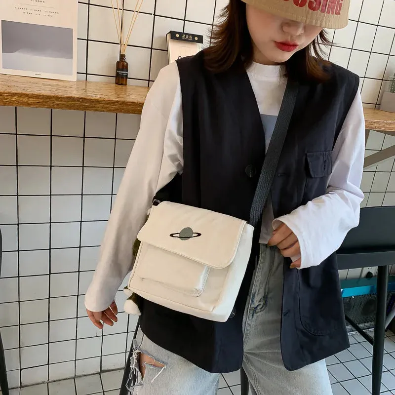 Esprit du Japon sac bandoulière carré toile motif planète
