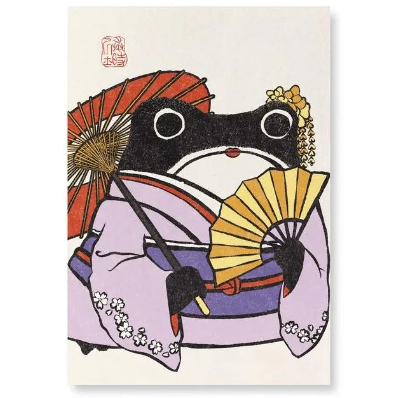 Japon Style Geisha Kaeru tableau japonais