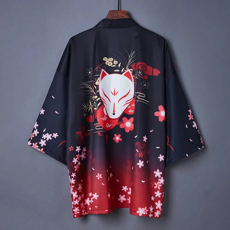 Esprit du Japon Renard veste haori kimono satinée