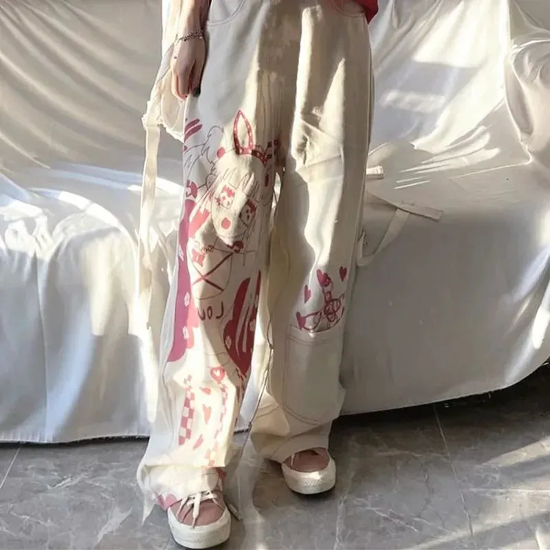Japon style imprimé japonais pantalon femme motif asiatique