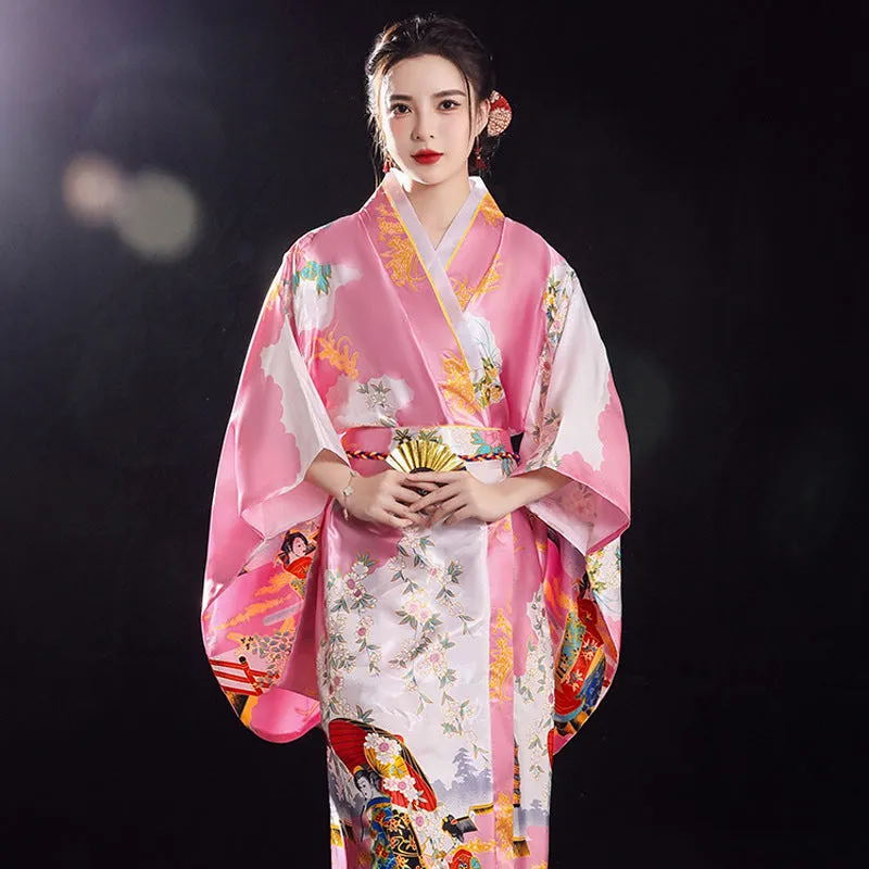 Esprit du Japon kimono long satiné obi tressé