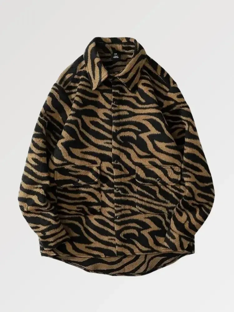 Japon style Zebra chemise flanelle laine homme