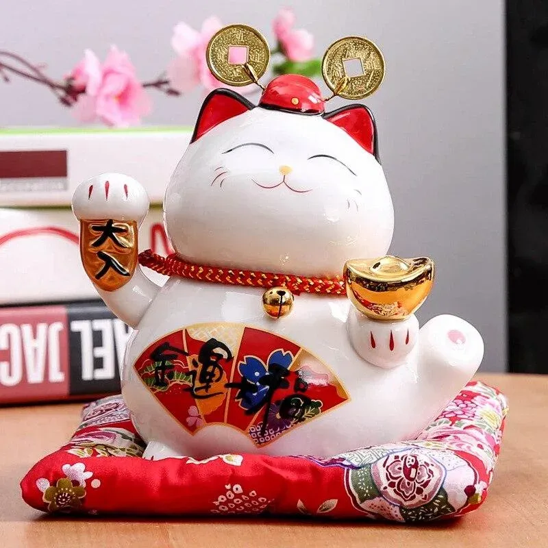 Japon style Maneki Neko Tirelire ‘hiragana Cat’ porte-bonheur