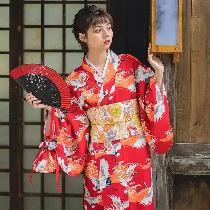 Japon Style Shinjuku Kimono Japonais Femme Motif Grue
