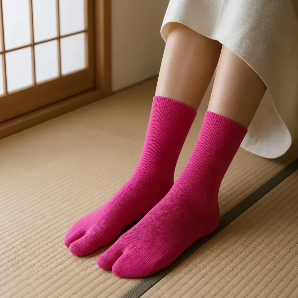 Esprit du Japon Chaussettes tabi japonaises côtelées en coton